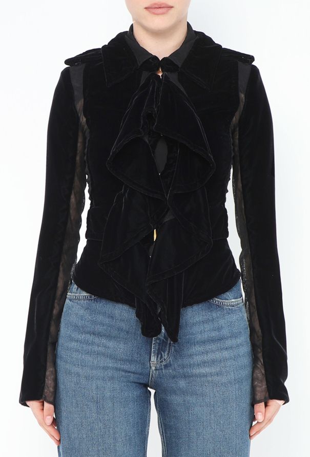 Saint Laurent F/W 2003 Velvet Ruffle Jacket - 1