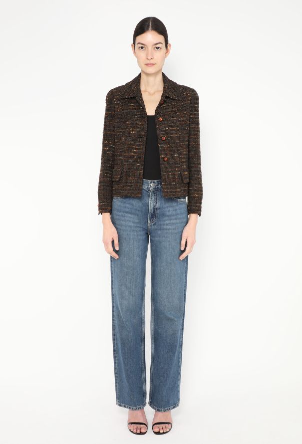 Chanel 1998 Casted Camélia Tweed Jacket - 2