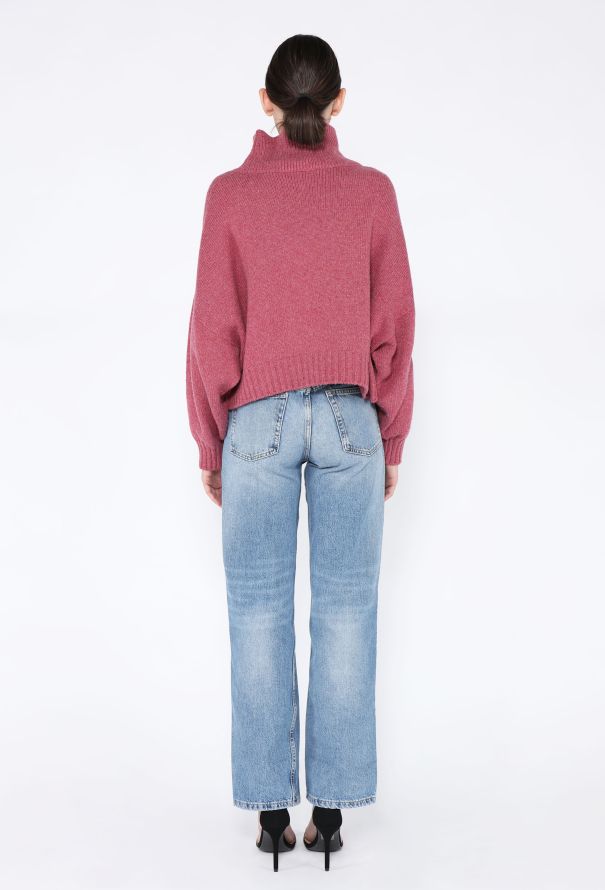 Céline Cropped Cashmere Turtleneck Sweater - 4