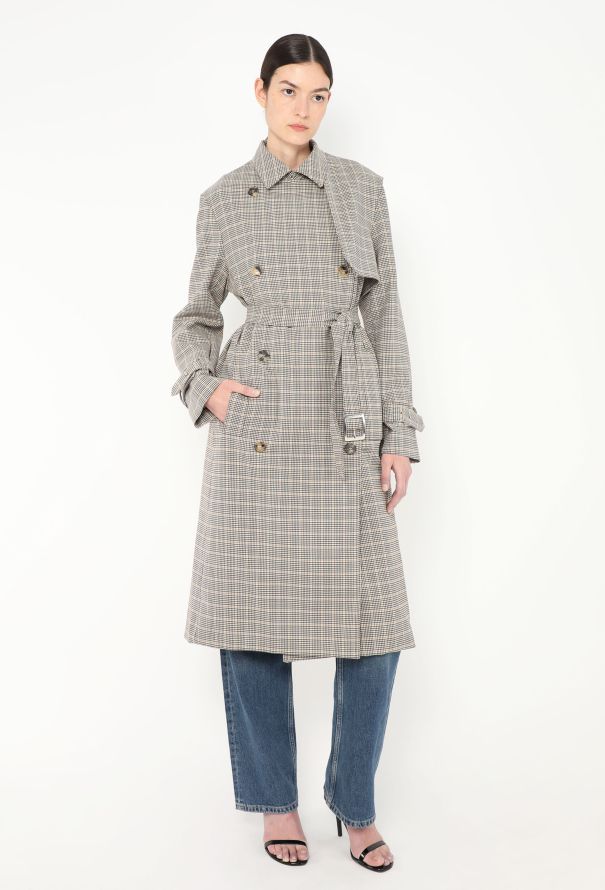 Paco Rabanne S/S 2019 Checkered Trench Coat - 4