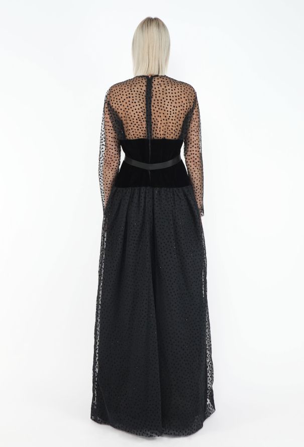 Givenchy Rare 1979 Velvet Plumetis Tulle Gown - 4