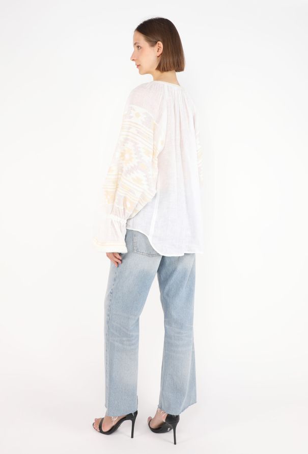 Vita Kin Embroidered Linen Tassel Top - 5