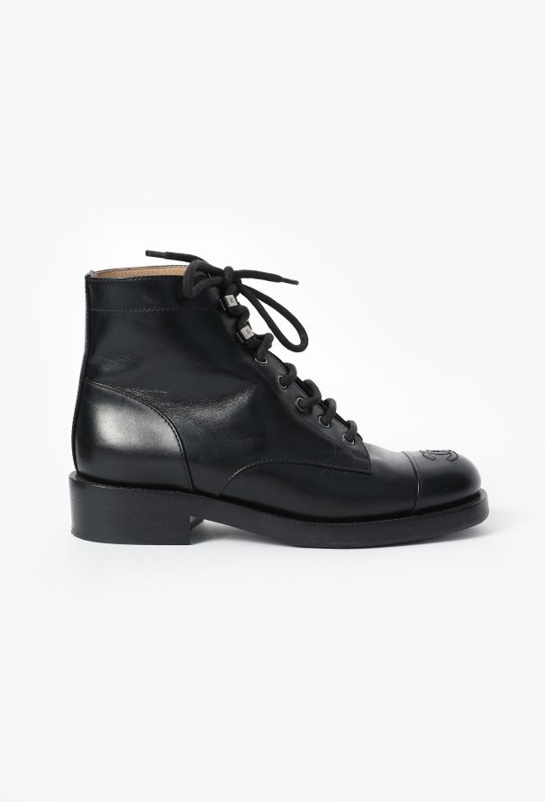 Chanel 2021 Cap-Toe Combat Ankle Boots - 1