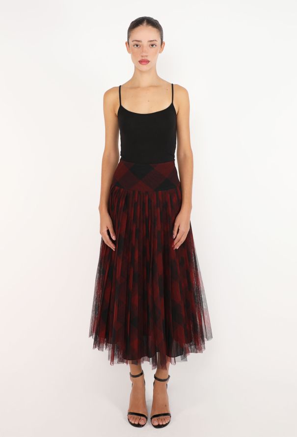 Dior Tartan Pleated Tulle Skirt, F/W 2019 - 1