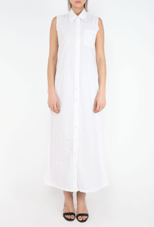 Maison Margiela Early '90s Frayed Cotton Maxi Dress - 3
