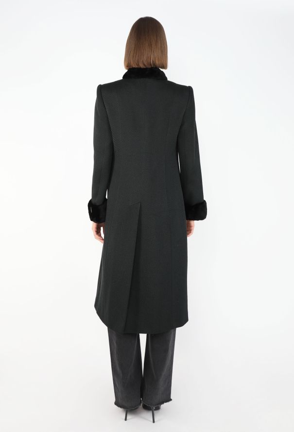 Valentino Vintage Fur Trim Toggle Coat - 6