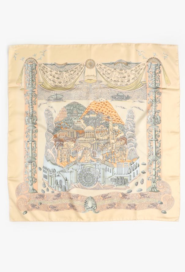Hermès 1995 'L'Atlantide' 90cm Silk Carré - 1