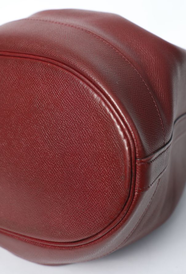 Hermès '90s Burgundy Courchevel Market Bag - 10