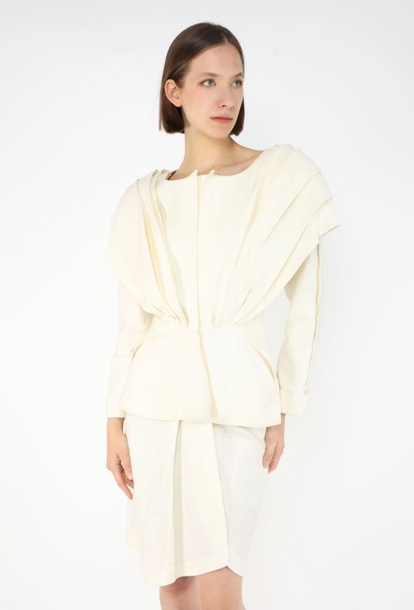 Thierry Mugler Pleated Linen Wasp Ensemble, S/S 1988 - 3