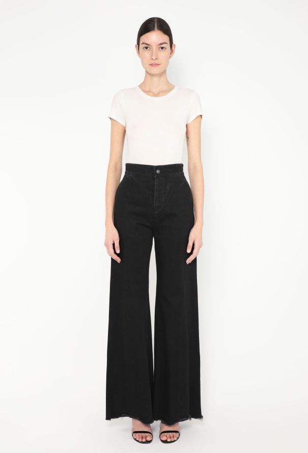 Céline Distressed Wide Leg Jeans - 1