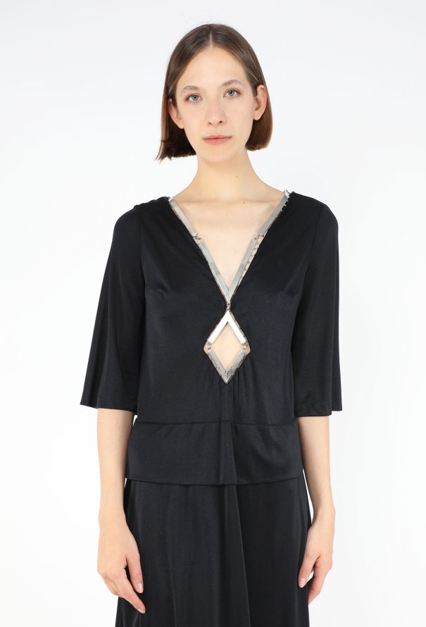 Azzaro Hardware Trim Jersey Dress, 1970s - 2