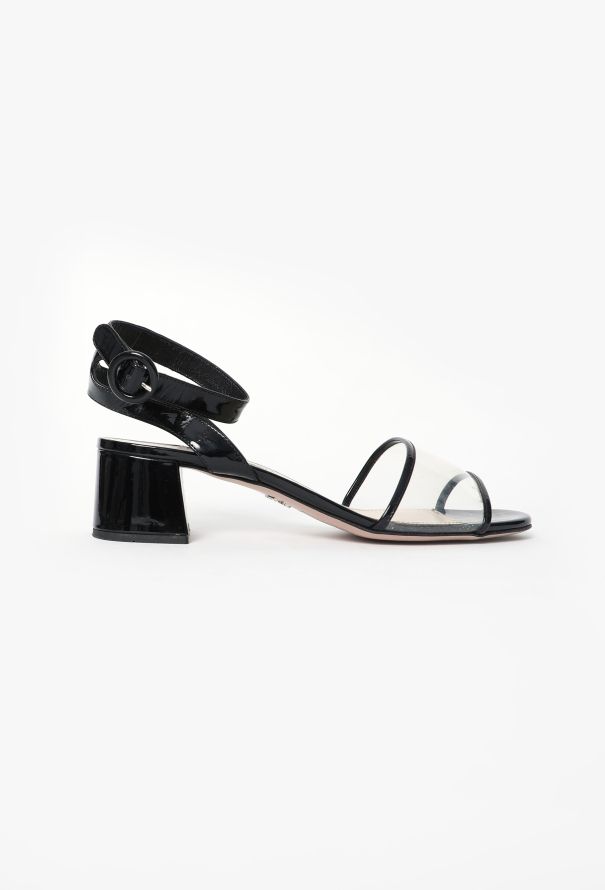 Prada Vinyl Heeled Mod Sandals - 1
