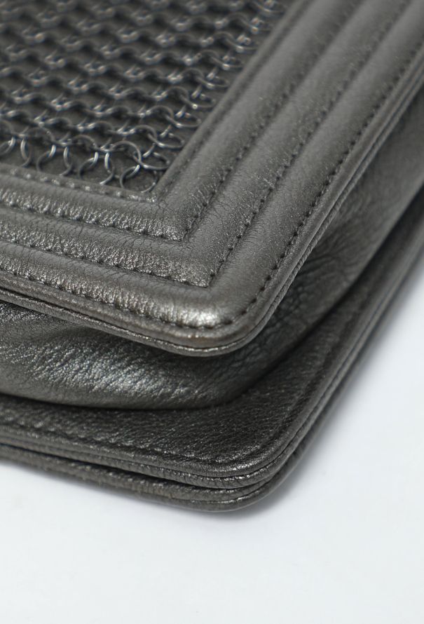 Chanel Metallic Chainmail Boy Clutch - 8