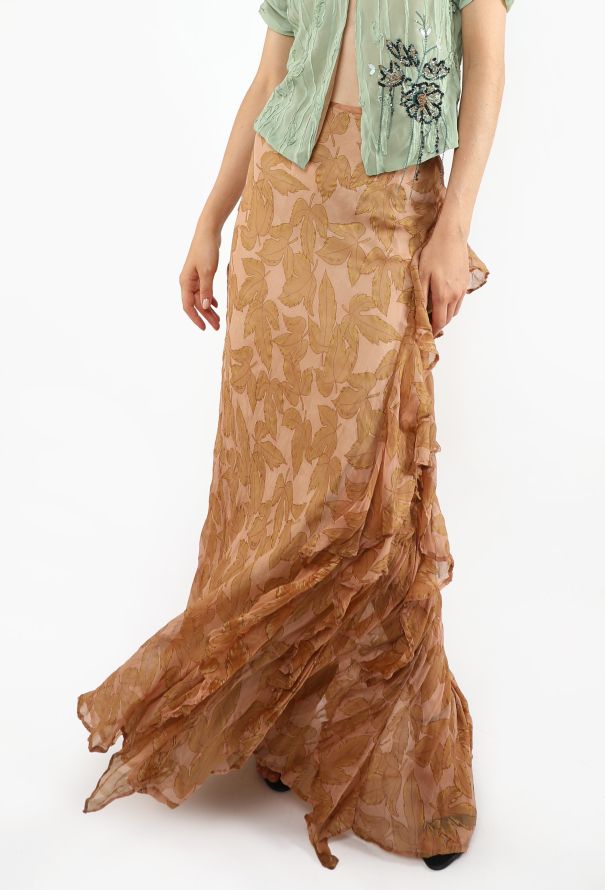 Dries Van Noten Chiffon Leaf Ruffled Skirt, S/S 1997 - 4