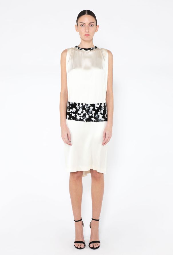 Chanel F/W 2002 Sequin Belted Silk Dress - 1