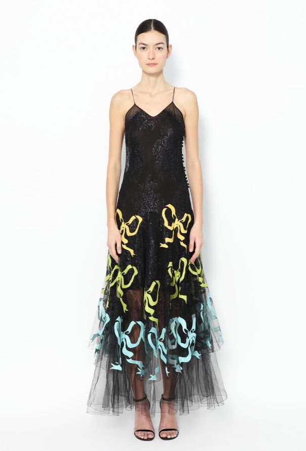 Christian Dior ULTRA RARE F/W 2002 Lace Bow Gown - 1 Christian Dior ULTRA RARE F/W 2002 Lace Bow Gown - 1
