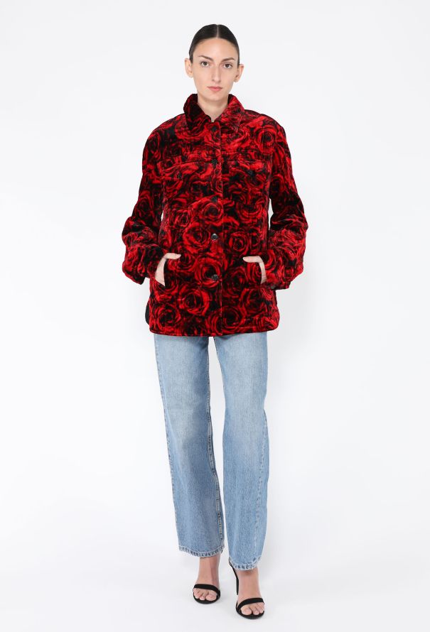Dries Van Noten F/W 2021 Velvet Rose Printed Jacket - 4
