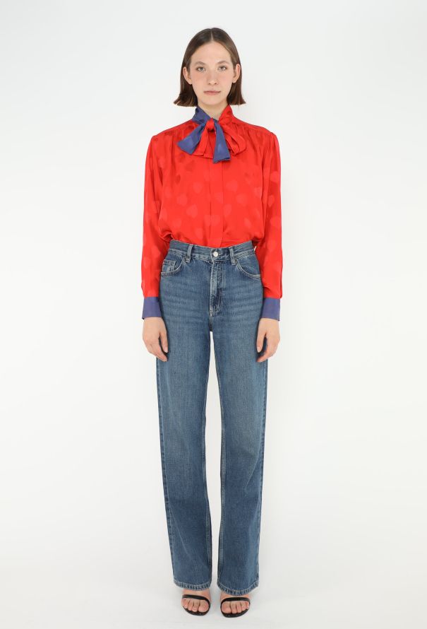 Saint Laurent Vintage Lavallière Heart Blouse - 2