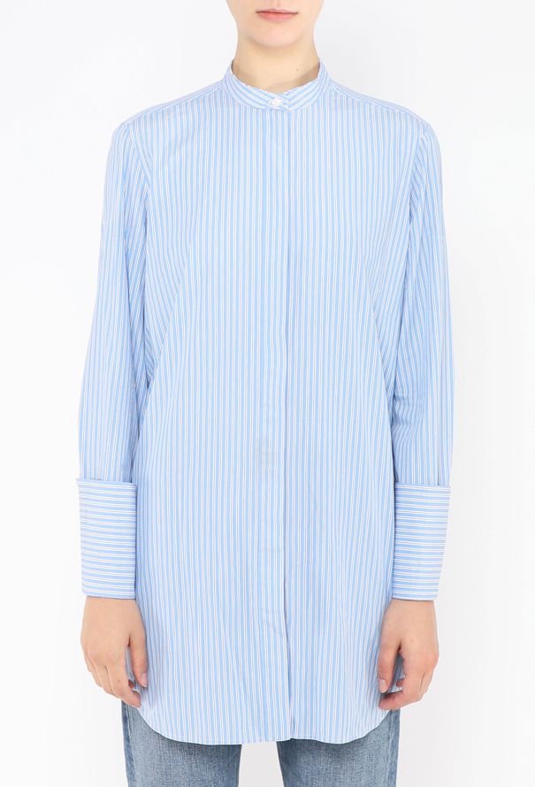 Céline Pinstripe Cotton Tunic Shirt - 1