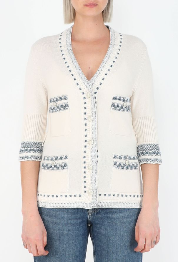 Chanel Belted Cashmere Intarsia Cardigan, 2020 - 5