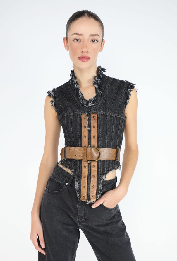 Alexander McQueen RARE S/S 2003 ‘Irere’ Frayed Stay Vest - 1