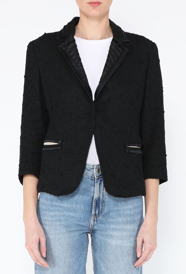 Prada Early 2000s Wool Tweed Blazer - 1