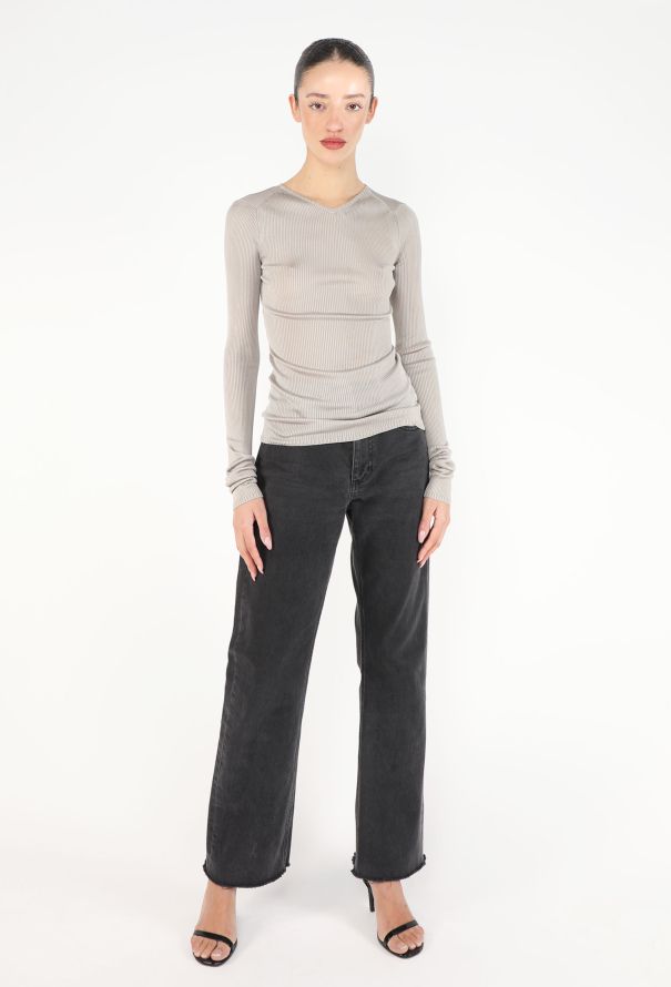 Miu Miu F/W 2025 Ribbed Knit Silk Top - 2