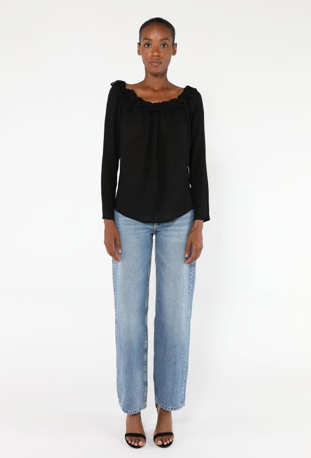 Saint Laurent Tom Ford 2001 Ruffled Chiffon Blouse - 3