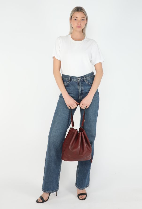 Hermès '90s Burgundy Courchevel Market Bag - 2