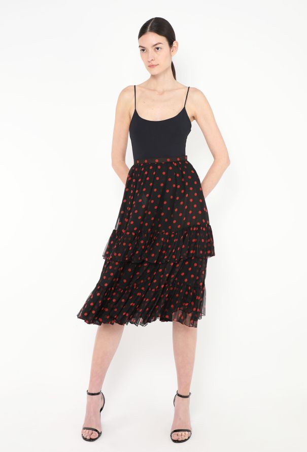 Saint Laurent Vintage Ruffled Chiffon Skirt - 1