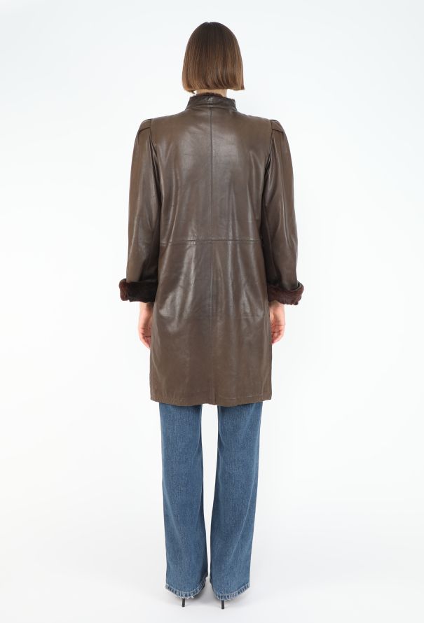 Saint Laurent Vintage Shearling-lined Leather Coat - 7
