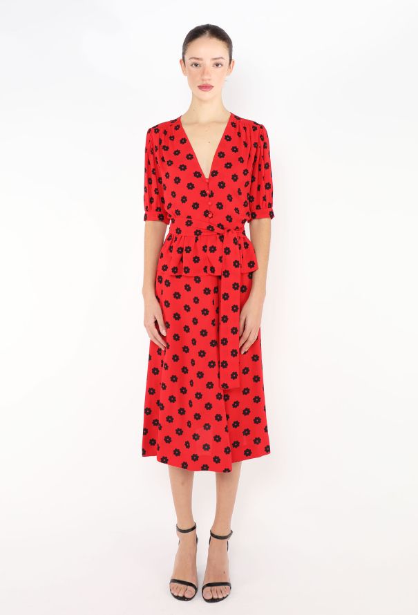 Saint Laurent RARE 1973 Floral Print Skirt Ensemble - 1