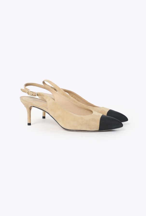 Chanel Classic Suede Slingback Pumps - 3