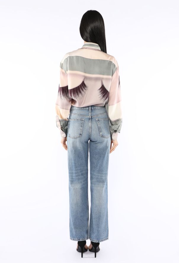 Céline Eyelash Print Button Down Top, 2018 - 4