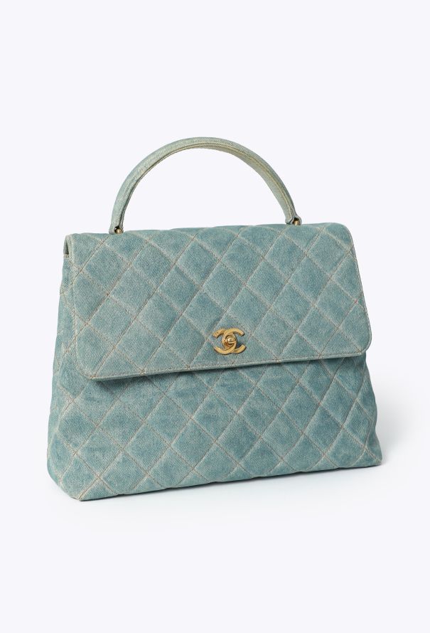 Chanel Vintage Denim Quilted Top-Handle Bag - 2