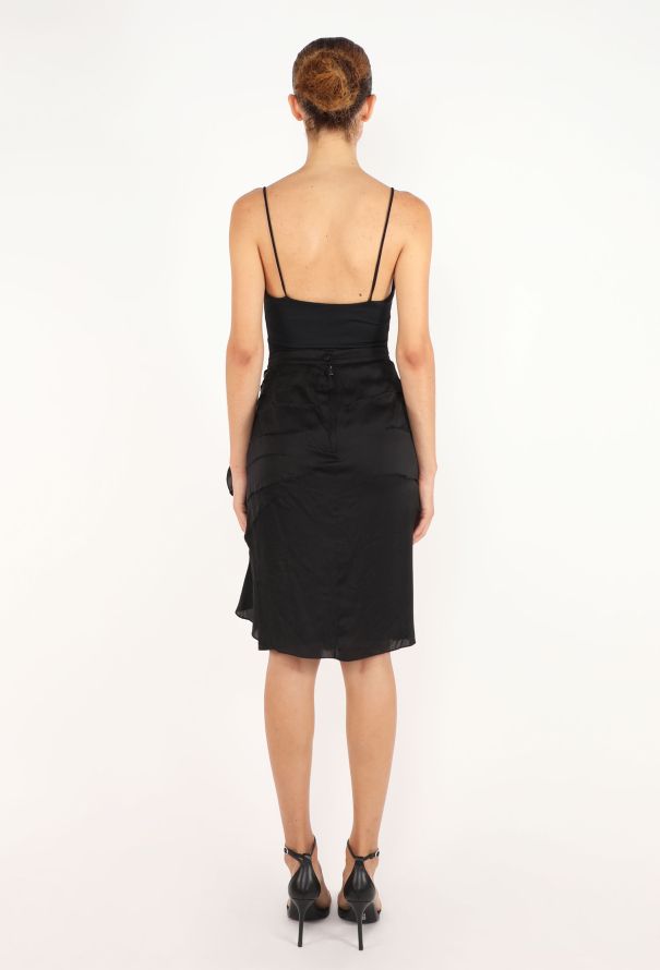 Saint Laurent Draped Rose Silk Skirt, S/S 2003 - 5