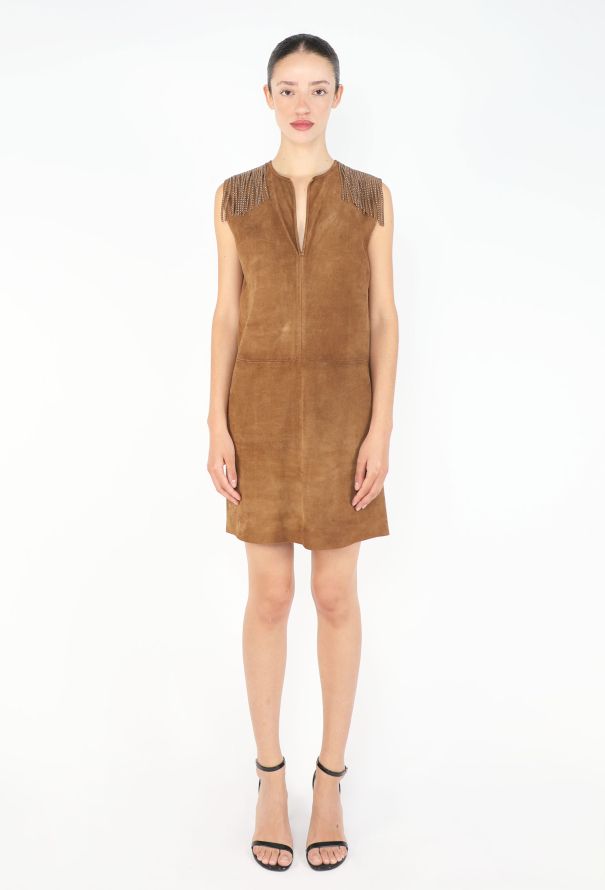 Saint Laurent Fringed Suede Safari Dress - 3