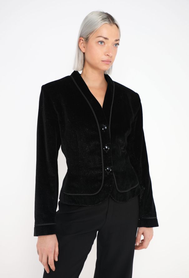 Saint Laurent Vintage Iridescent Velvet Jacket - 2 Saint Laurent Vintage Iridescent Velvet Jacket - 2