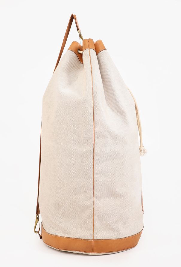Hermès Vintage Toile & Vache Naturelle XL Matelot Bag - 4