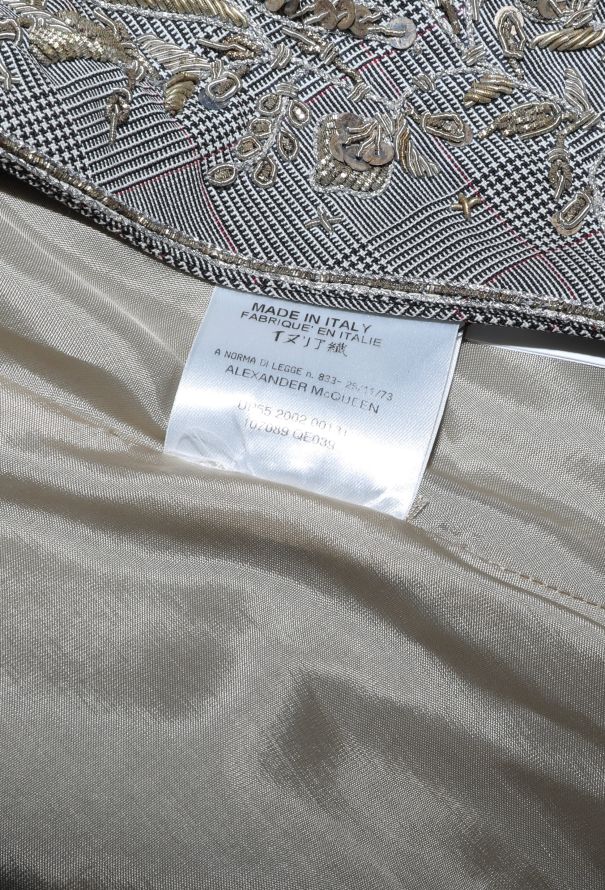 Alexander McQueen RARE 2003 Embroidered Prince of Wales Coat - 5