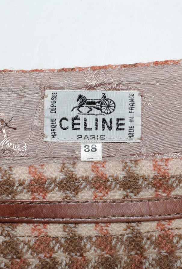 Céline Horsebit Checkered Pleated Skirt, 1970s - 5