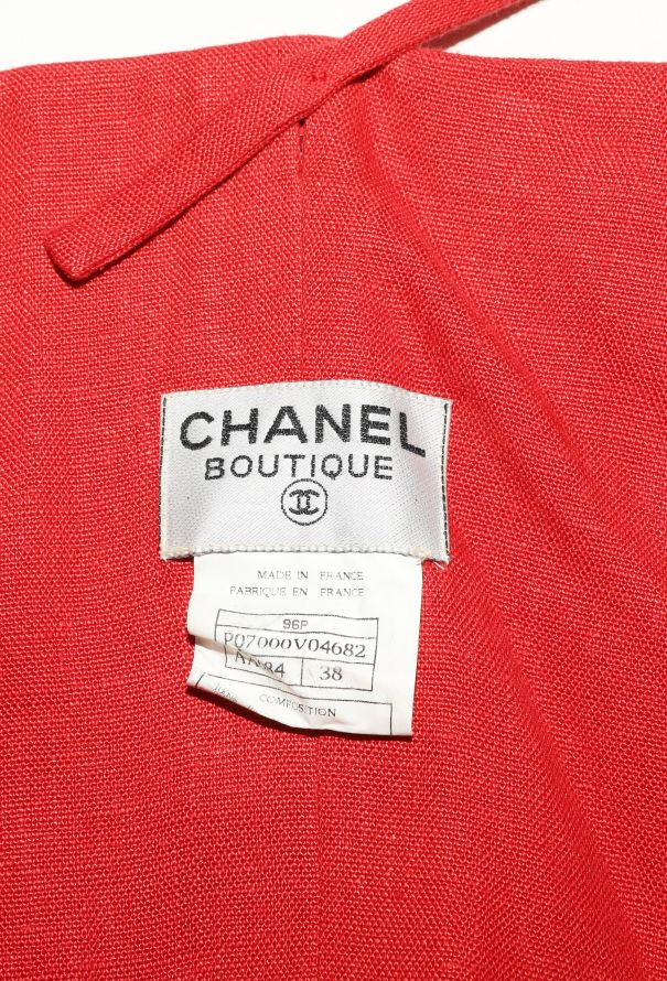 Chanel S/S 1996 Linen 'CC' Halter Dress - 5 Chanel S/S 1996 Linen 'CC' Halter Dress - 5