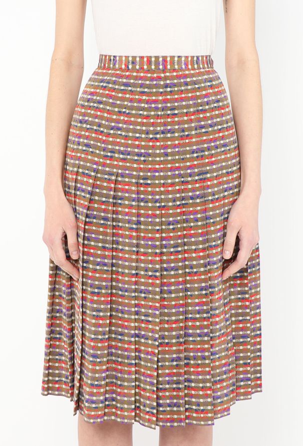 Céline '70s Abstract Pleated Silk Skirt - 2 Céline '70s Abstract Pleated Silk Skirt - 2