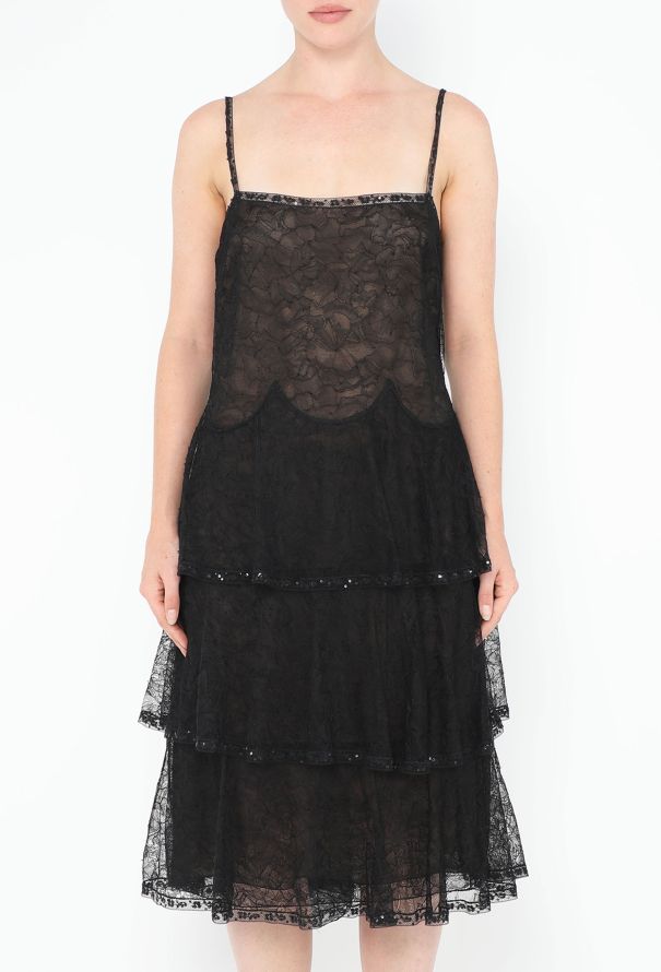 Chanel Embellished Tiered Lace Dress - 2
