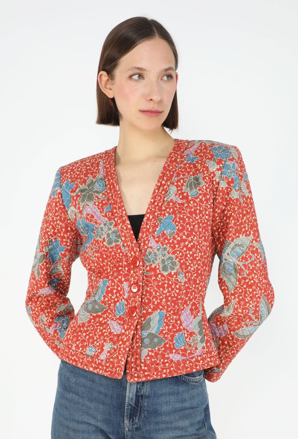 Saint Laurent S/S 1986 Quilted Kimono Jacket - 1