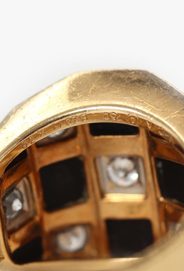 Van Cleef & Arpels Rare 1980s 18k Yellow Gold, Diamond & Onyx Ring - 6