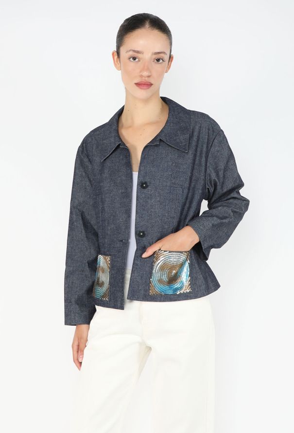 Chanel Denim Sequin 'CC' Jacket, 2000 - 4