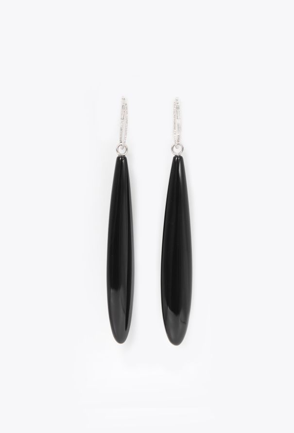 Vintage Fine Jewelry 18k White Gold, Diamond & Onyx Earrings - 1