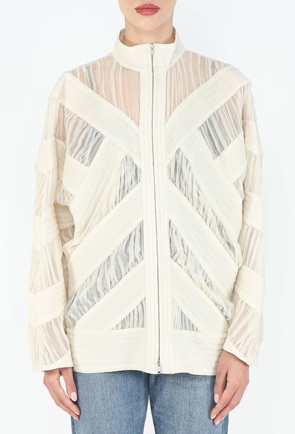 Céline 2017 Shirred Silk Bomber Jacket - 2