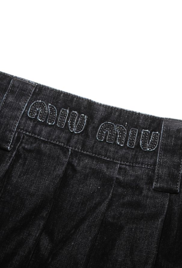 Miu Miu Velvet Logo Pleated Skirt, 2024 - 9